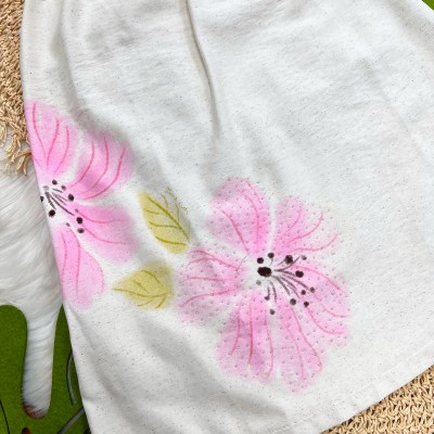 Vestido em Linho Flower Garden - Areia